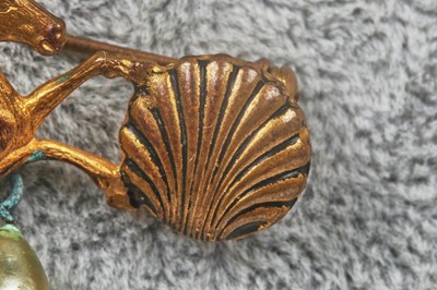 Lot 68 - A rare Christian Dior by Henkel & Grosse gilt metal brooch, Autumn 1955