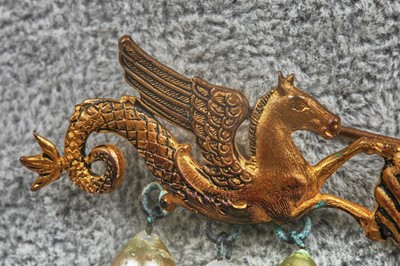 Lot 68 - A rare Christian Dior by Henkel & Grosse gilt metal brooch, Autumn 1955