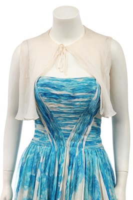 Lot 381 - A Carven couture chiffon cocktail dress, 1950s