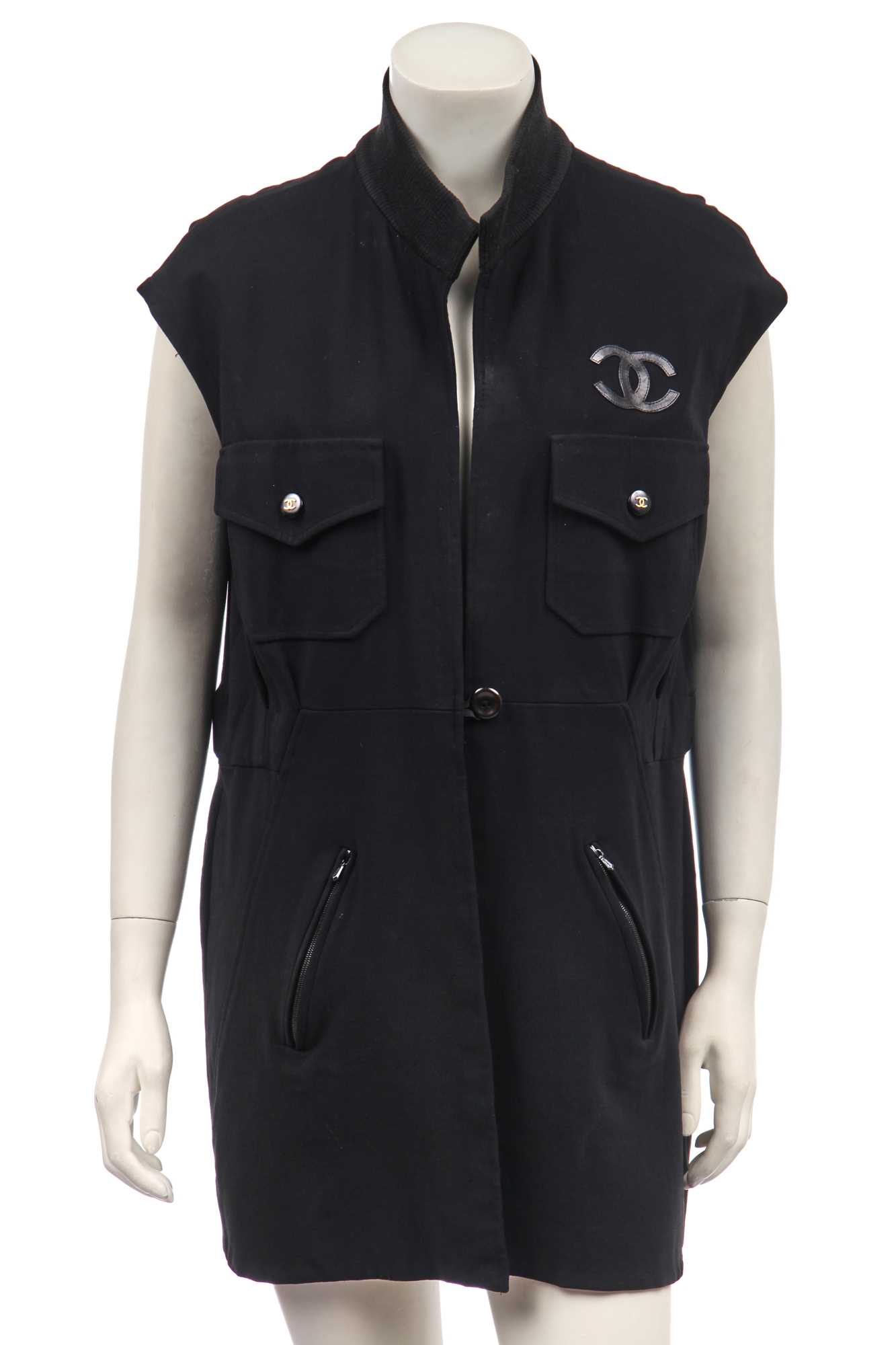 Lot 29 - A Chanel black crepe gilet, 2000s