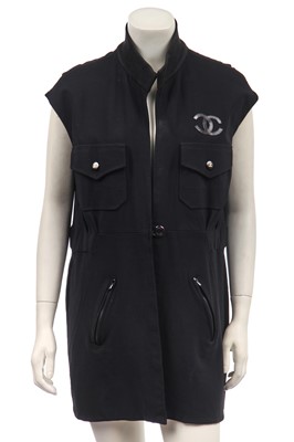 Lot 29 - A Chanel black crepe gilet, 2000s
