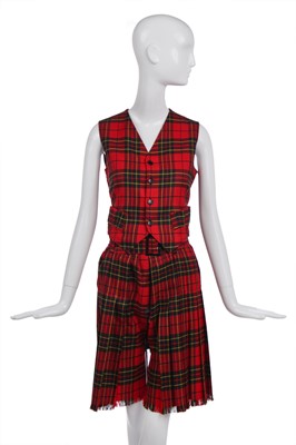 Lot 402 - A Jean-Paul Gaultier unisex tartan kilt ensemble, circa 1989