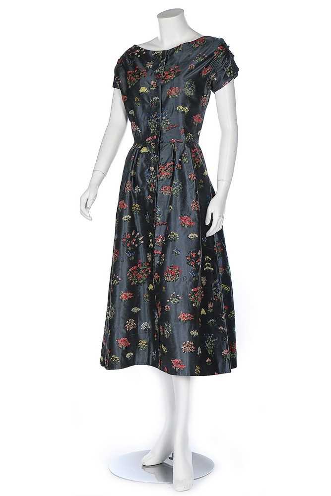 Lot 140 - A Christian Dior London blue-grey slubbed silk...