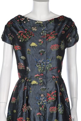 Lot 140 - A Christian Dior London blue-grey slubbed silk...