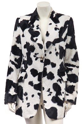 Lot 150 - A Dolce and Gabbana faux-fur cow-print jacket, mid 1990s