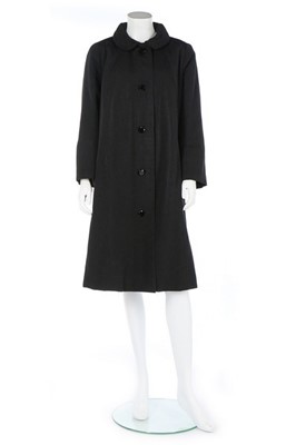 Lot 217 - A Christian Dior couture black ottoman silk...