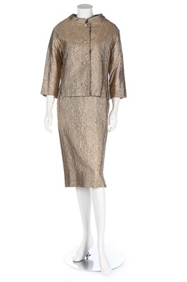 Lot 217 - A Christian Dior London gold brocade ensemble,...