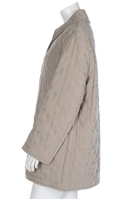 Lot 16 - An Hermès pale grey quilted jacket, modern,...