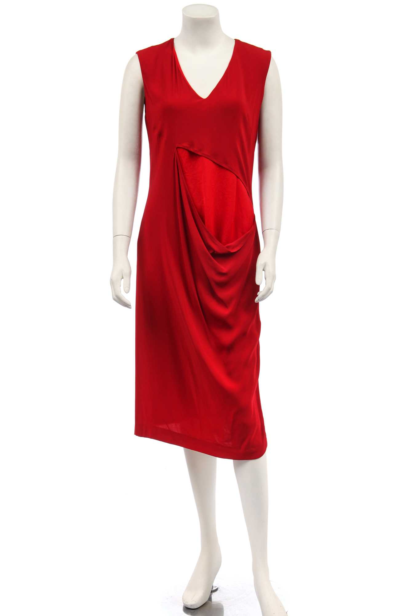 Lot 86 - A Martin Margiela red viscose slashed dress, Spring-Summer 2007