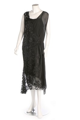 Lot 233 - A Maison Drecoll couture black lace cocktail...