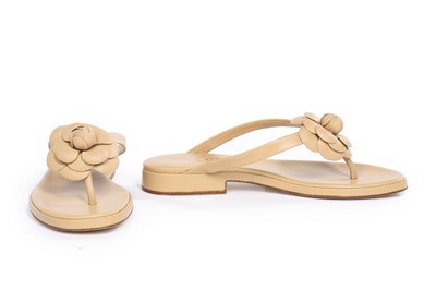 Lot 17 - Three pairs of summery Chanel shoes, modern,...