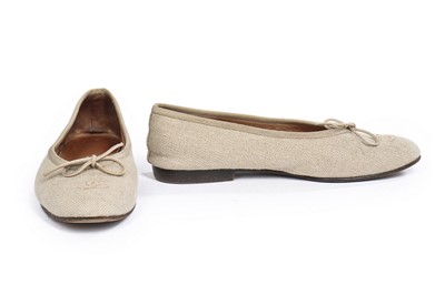 Lot 17 - Three pairs of summery Chanel shoes, modern,...