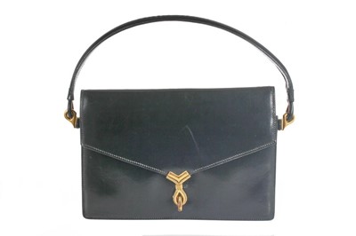 Lot 108 - An Hermès black leather handbag, late...