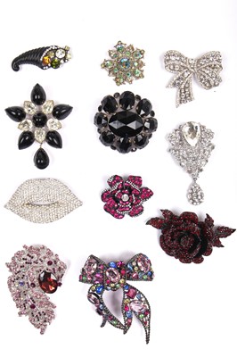 Lot 63 - Two Butler & Wilson rhinestone encrusted cuff bracelets, 1980s