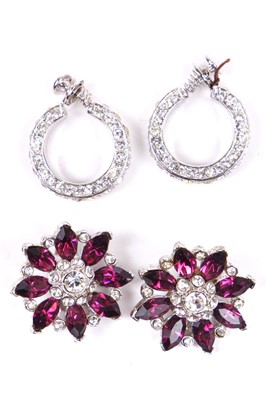 Lot 63 - Two Butler & Wilson rhinestone encrusted cuff bracelets, 1980s