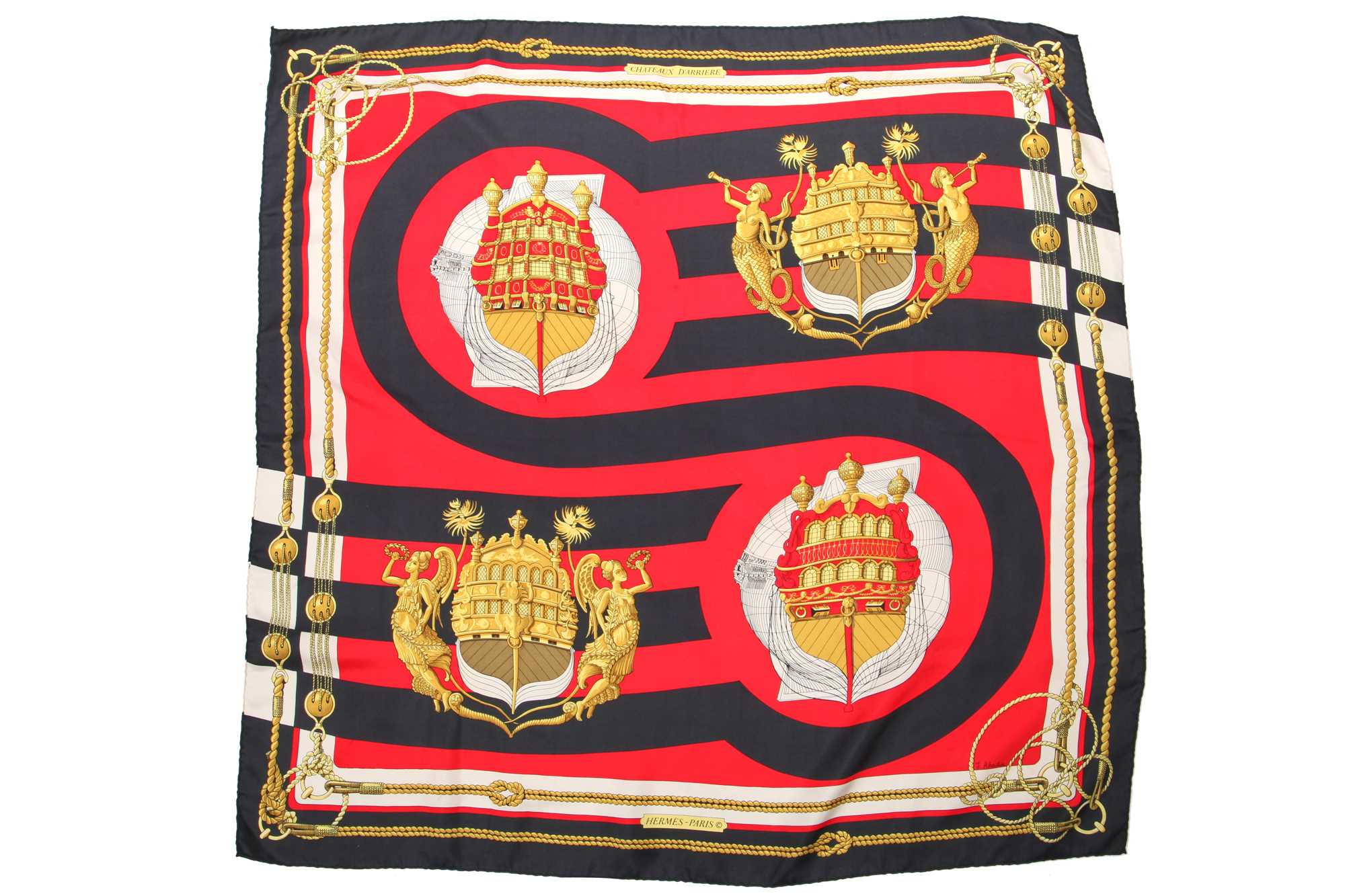 Lot 52 - Two Hermès printed silk scarves, 1990s