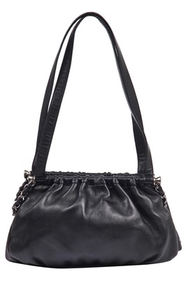 Lot 17 - A Chanel black lambskin leather handbag, 2006-08
