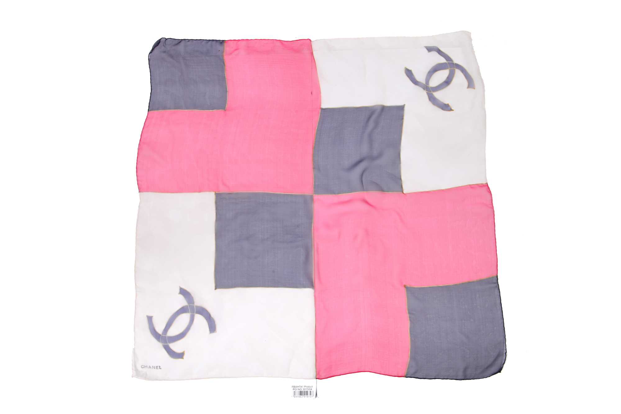 Lot 18 - A Chanel  printed chiffon scarf, 1980s