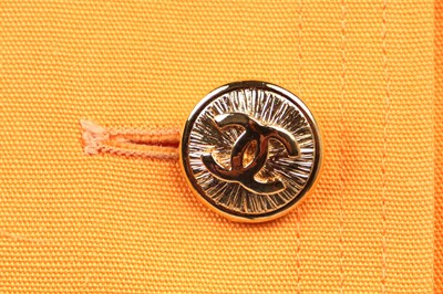Lot 19 - A Chanel marigold-yellow cotton suit, circa 1986