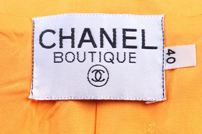 Lot 19 - A Chanel marigold-yellow cotton suit, circa 1986