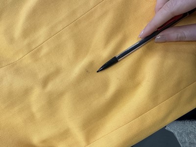 Lot 19 - A Chanel marigold-yellow cotton suit, circa 1986
