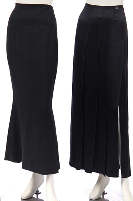 Lot 24 - Two Chanel black full-length skirts, 1996 & 1999