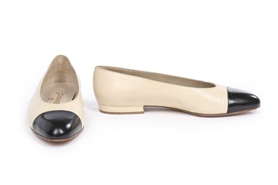 Lot 18 - Three pairs of Chanel shoes, modern, stamped...