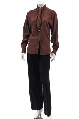 Lot 26 - Two pairs of Chanel black trousers, 1980s-1990s
