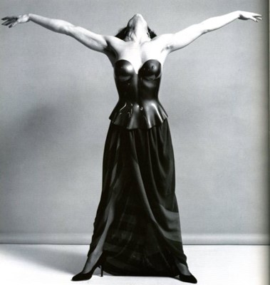 Lot 526 - A rare Issey Miyake moulded acrylic 'Plastic Body' breastplate, Autumn-Winter, 1980-81