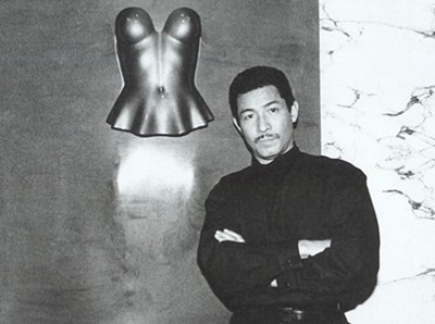 Lot 526 - A rare Issey Miyake moulded acrylic 'Plastic Body' breastplate, Autumn-Winter, 1980-81