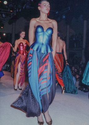 Lot 526 - A rare Issey Miyake moulded acrylic 'Plastic Body' breastplate, Autumn-Winter, 1980-81