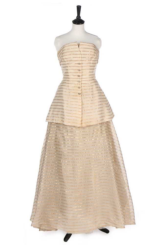Lot 27 - A Jean Dessès couture organza ballgown, early...