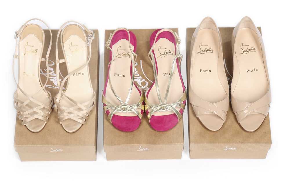 Lot 19 - Three pairs of Christian Louboutin shoes,...