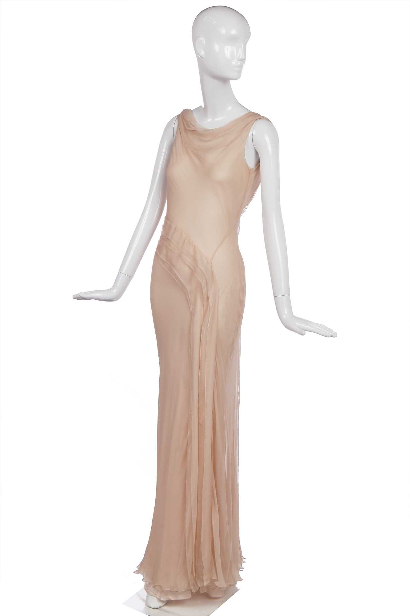 Lot 190 - An Alberta Ferretti bias-cut silk-chiffon evening gown, modern
