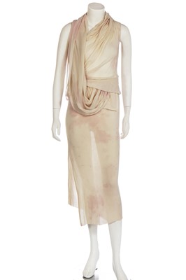 Lot 82 - A Vivienne Westwood ivory chiffon 'wine stain' peplos dress, 'Summertime' collection, spring-summer 2000