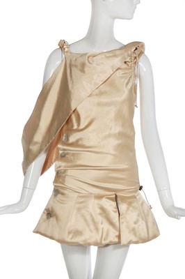 Lot 85 - A John Galliano champagne satin dress, 'Techno Romance' collection Autumn-Winter 2001-02