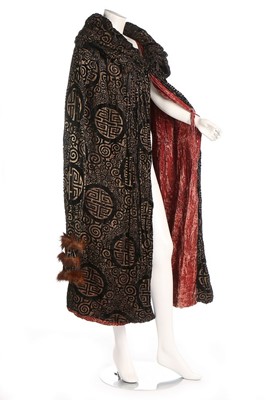 Lot 255 - A Redfern cut velvet and lamé evening cloak,...