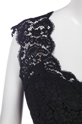 Lot 181 - A Chanel little black dress with polka-dot pink faille cummerbund, Spring-Summer 1988