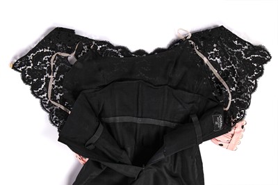Lot 181 - A Chanel little black dress with polka-dot pink faille cummerbund, Spring-Summer 1988