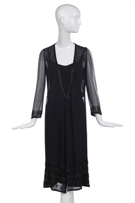 Lot 312 - A Chanel couture little black dress, designed by Jean Cazaubon and Yvonne Dudel, 1975