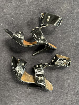 Lot 2 - A pair of rare Westwood/McLaren black patent 'SEX' Bondage shoes, circa 1975