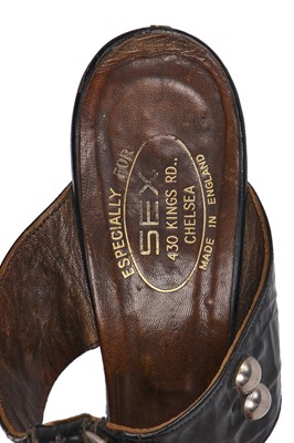 Lot 2 - A pair of rare Westwood/McLaren black patent 'SEX' Bondage shoes, circa 1975