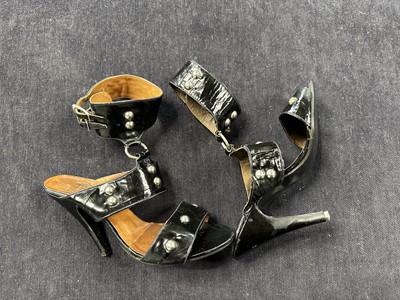 Lot 2 - A pair of rare Westwood/McLaren black patent 'SEX' Bondage shoes, circa 1975