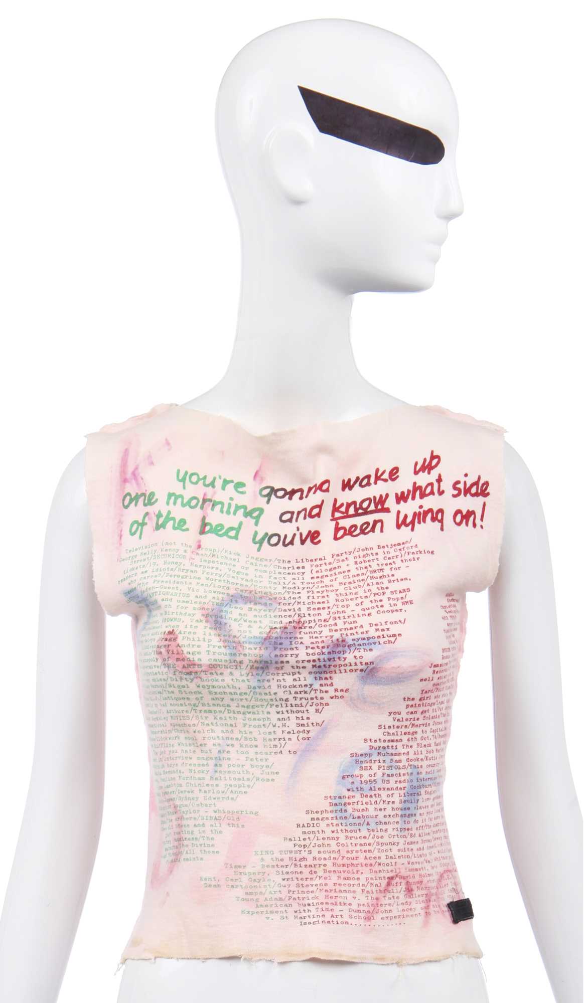 Lot 3 - A rare Westwood/McLaren SEX Original/Seditionaries ' `You're gonna wake up one morning ...'' T-shirt, 1976-7