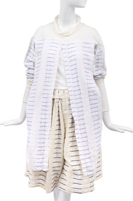 Lot 9 - A Westwood/McLaren striped cotton dress and culottes, 'Savage' collection, Spring-Summer 1982