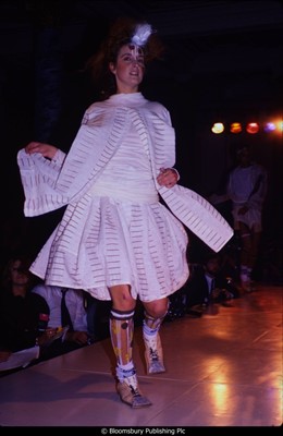 Lot 9 - A Westwood/McLaren striped cotton dress and culottes, 'Savage' collection, Spring-Summer 1982