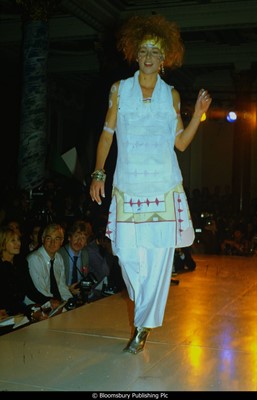 Lot 10 - A Westwood/McLaren 'Navajo' print dress, 'Savage' collection, Spring-Summer 1982