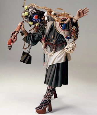 Lot 17 - A Westwood/McLaren ensemble, worn by Lauren Hutton, 'Witches' collection, Autumn-Winter, 1983-84