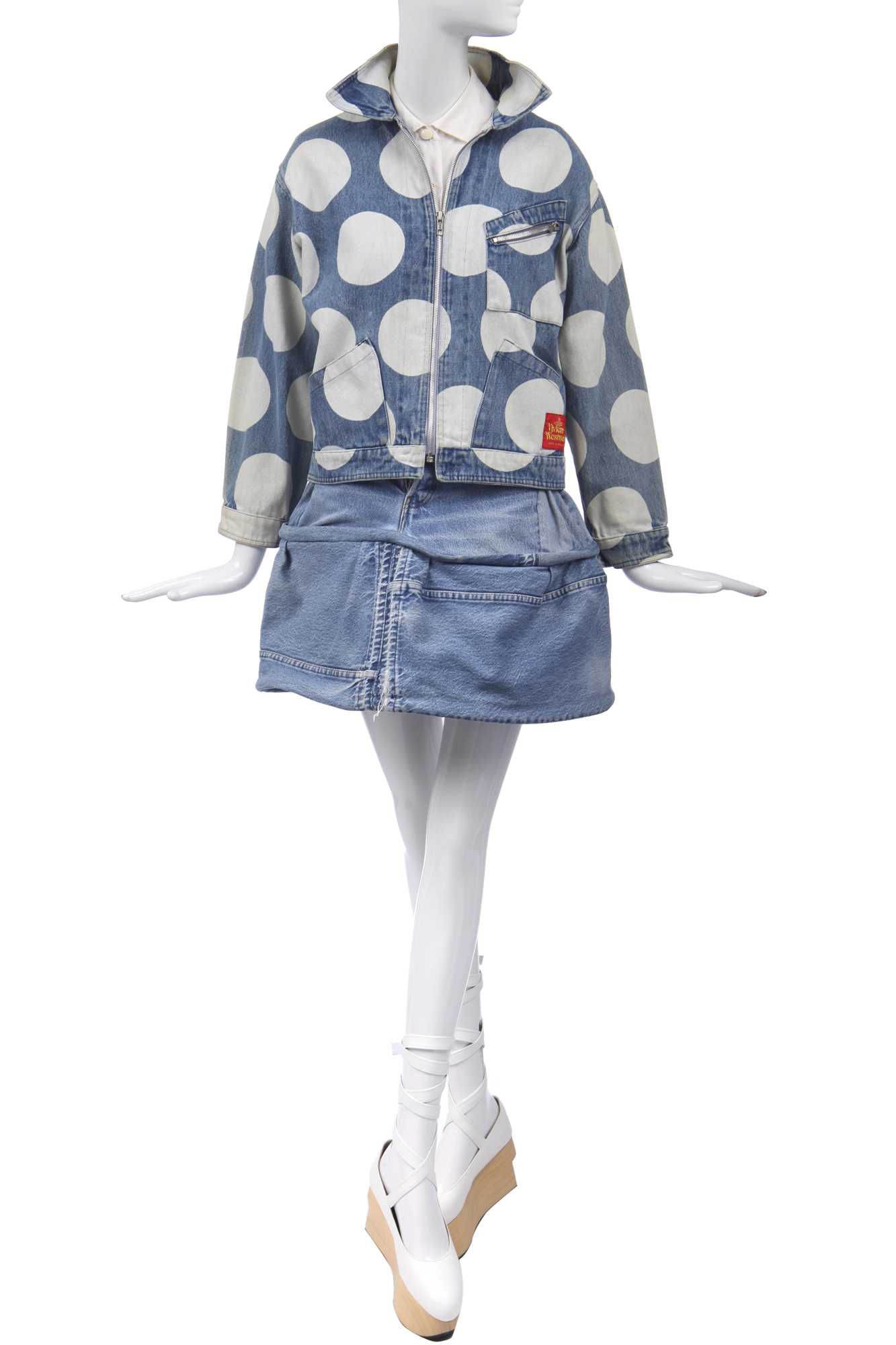 Lot 25 - A Vivienne Westwood  complete denim ensemble, 'Mini-Crini', Spring-Summer, 1986