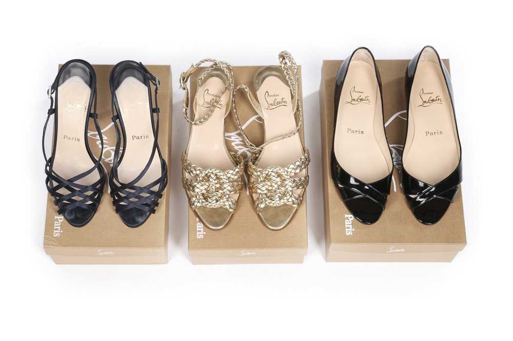 Lot 20 - Three pairs of Christian Louboutin shoes,...